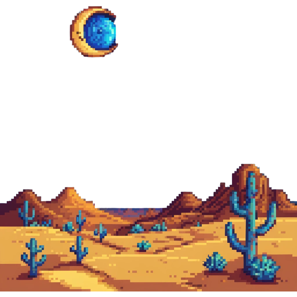 desert night with stars and moon emoji