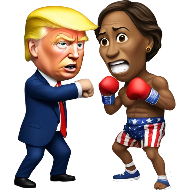 kamala harris vs donald trump boxe emoji