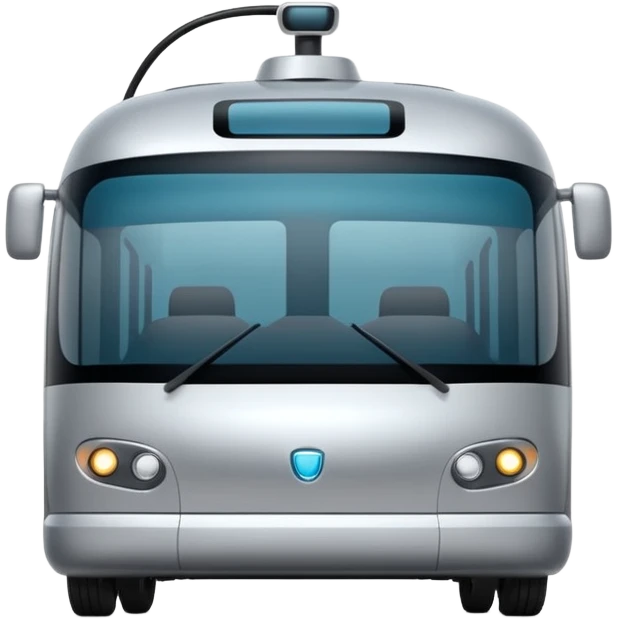 minimalist cyber clean luxury futuristic self driving bus emoji