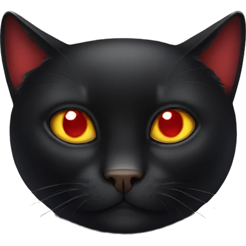 Black cat with red eyes emoji