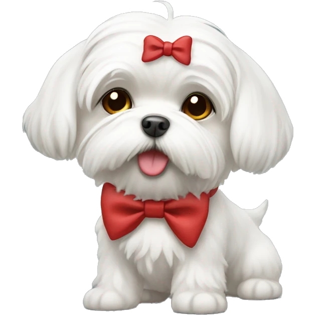 maltese with bow emoji