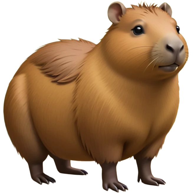 cinematic-capybara-realistic-full-body-on-all-fours-emoji,-plump-and-relaxed-body-soaking-in-the-warm-sun,-short-brown-fur-slightly-ruffled,-head-tilted-dramatically,-calm-expressive-eyes-exuding-serene-wisdom,-simplified-yet-realistic head tilted confidently staring at the camera ina. comical way emoji
