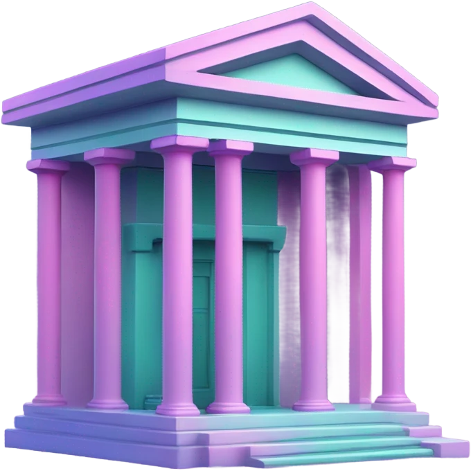 Vaporwave color themed bank emoji emoji