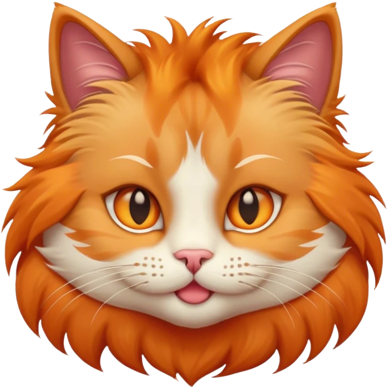 Cat with long fur sassy orange emoji