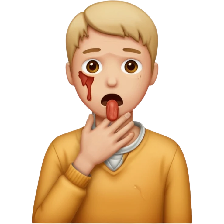 Person chocking themselves  emoji