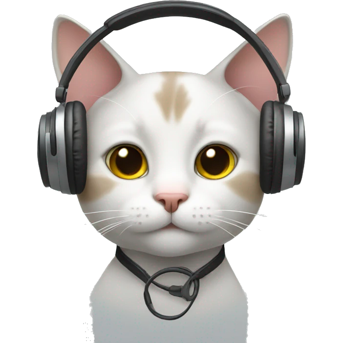 cat with headphone  emoji