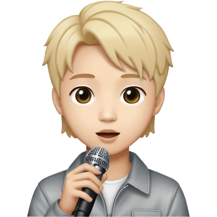 K-pop idol with microphone emoji