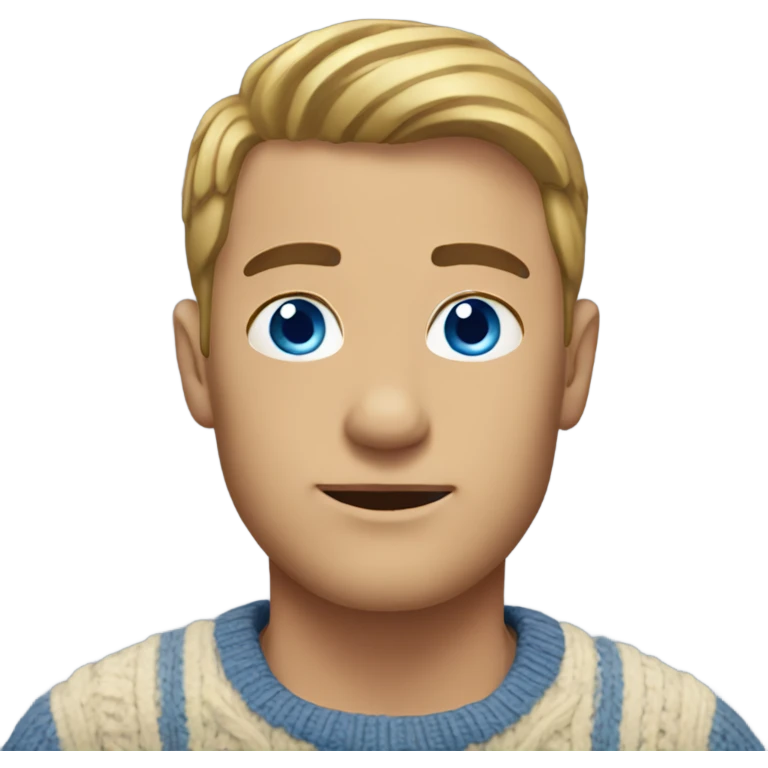 Man in sweater blue eyes emoji