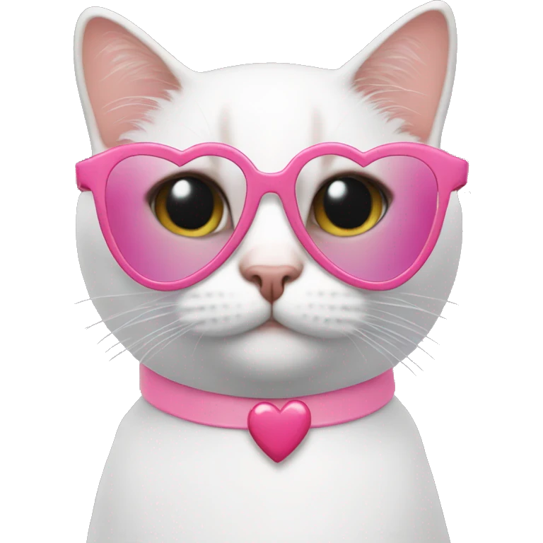 With cat wear pink heart glasses emoji