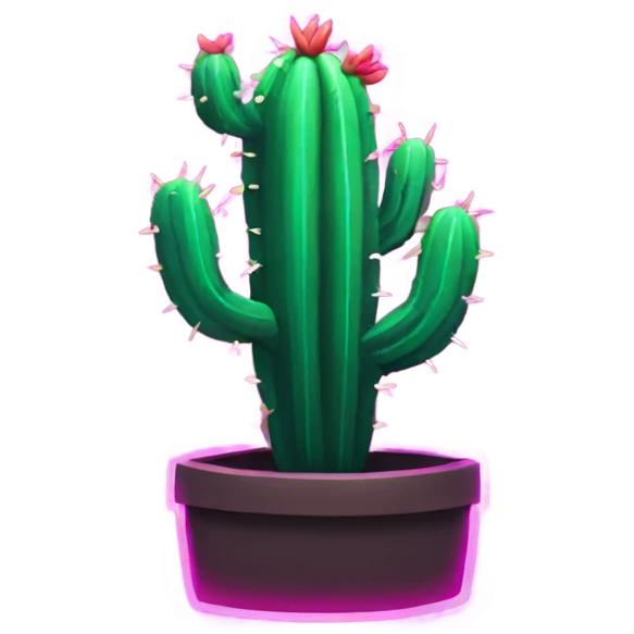 Neon cactus sign emoji