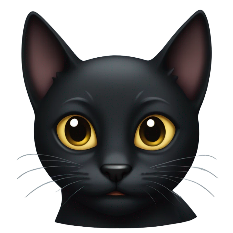 Hissing black cat emoji