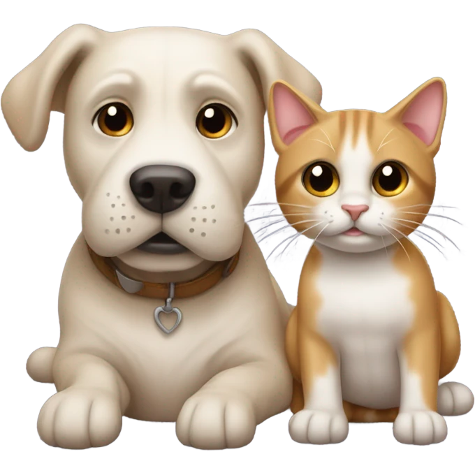 Perro con gato emoji