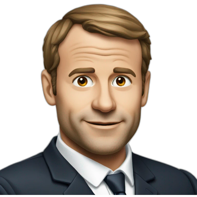 Macron avec une bière emoji