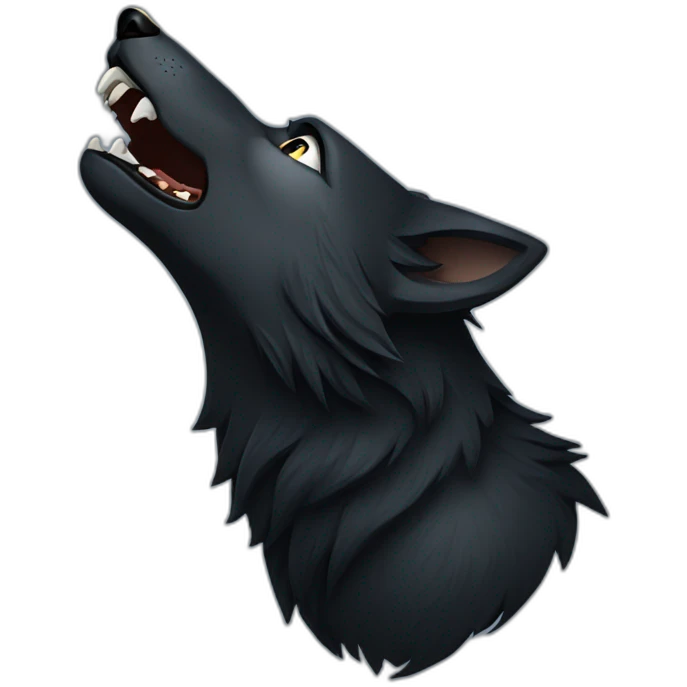 Black wolf howling  emoji