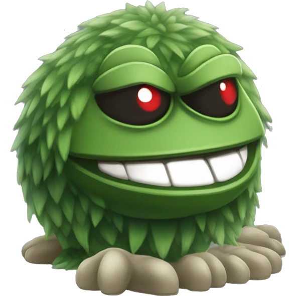 Oscar the Grouch Legendary Pokémon:
Grumblegar
A stubborn Ground/Poison-type with a rugged green shell, Grumblegar uses its *Trash Cloak* ability to increase defense in rough environments. Known as the Protector of Waste, emoji