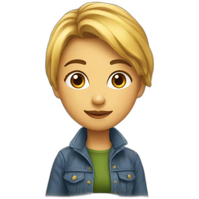 Une jolie fille qui dessine emoji