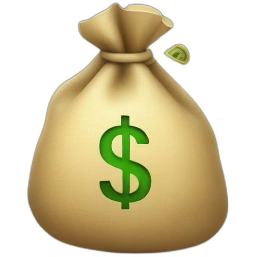 money bag on hand in rupees emoji