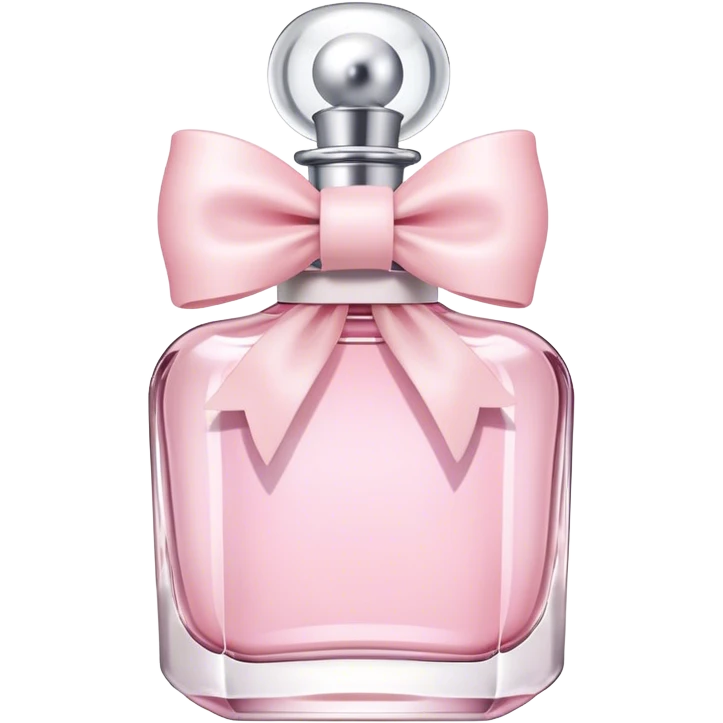 Pastel pink Perfume bottle with a white bow emoji