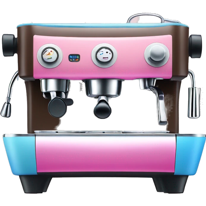 Pink and blue gradient hue espresso machine emoji