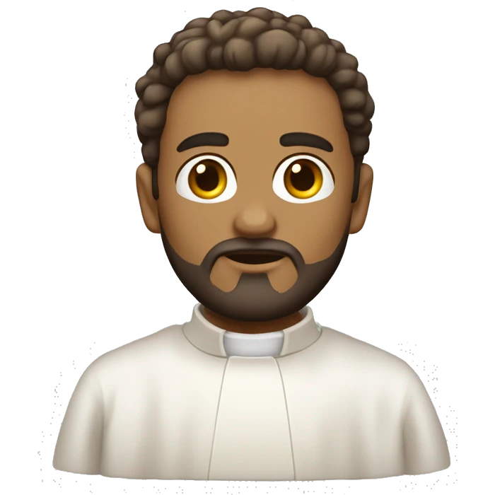 sacerdote con barba con  piel blanca de cuerpo completo emoji