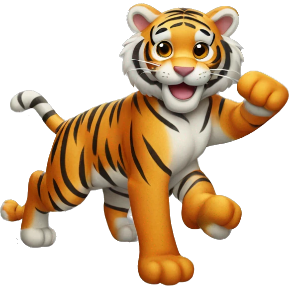 Tiger waving emoji