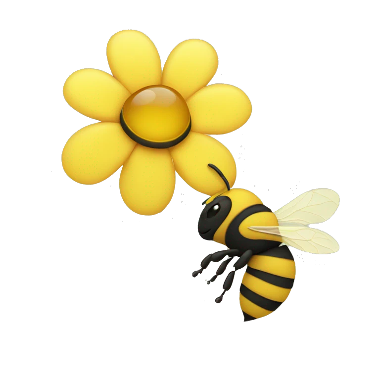 yellow flower with bee emoji