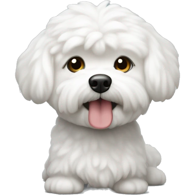 haz un perro blanco (bichon maltes) emoji