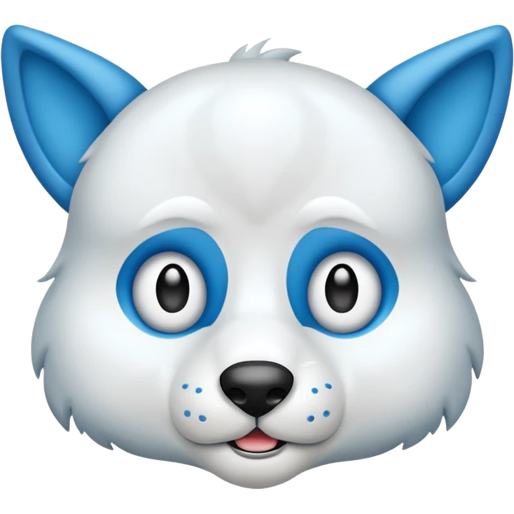 Lobo blanco con la lengua para afuera  emoji