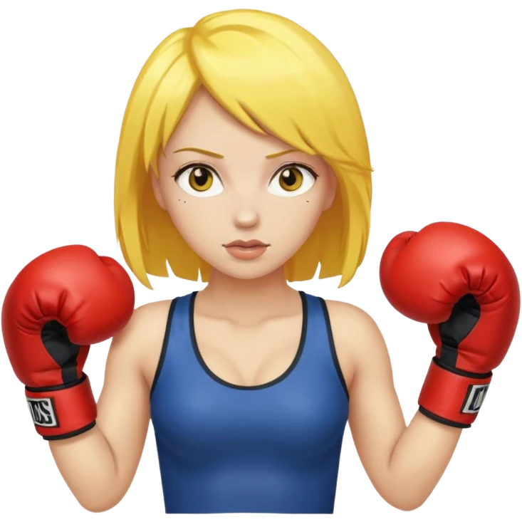 sexy girl with yellow hair boxing emoji