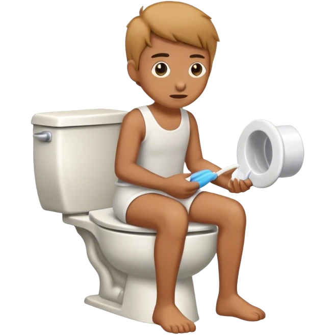 person sitting on toilet taking a poop emoji