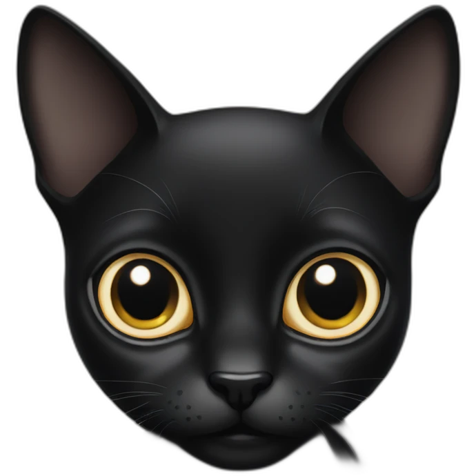 Black cat big eyes emoji