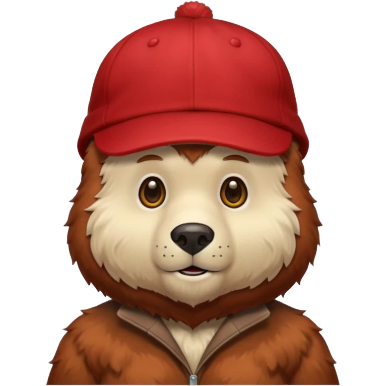 red Bear with cap emoji