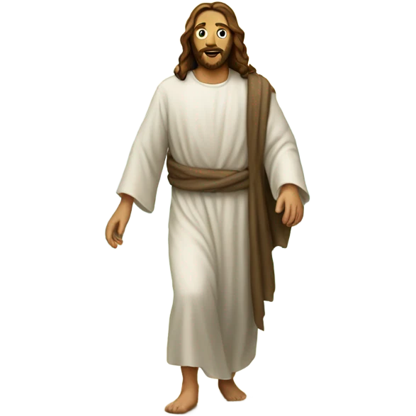 Jesus walks on an ocean emoji