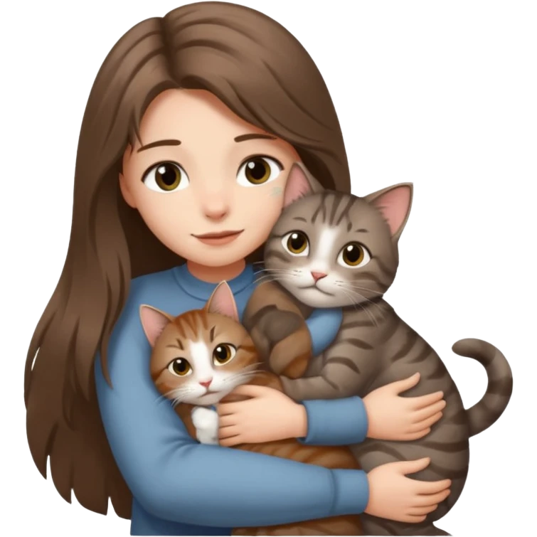 A girl love with his male cat emoji