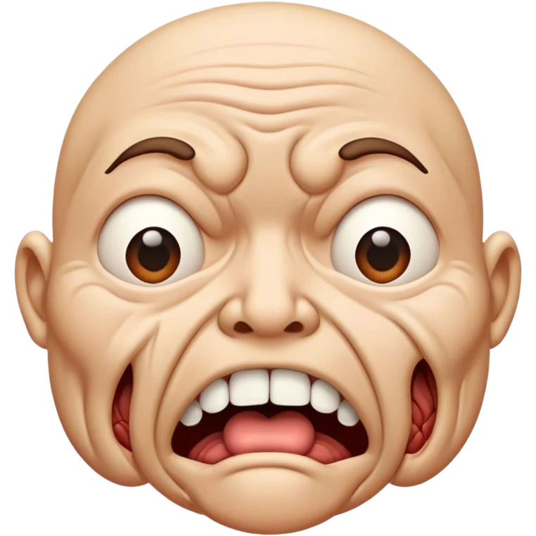 constipated face choking itself emoji
