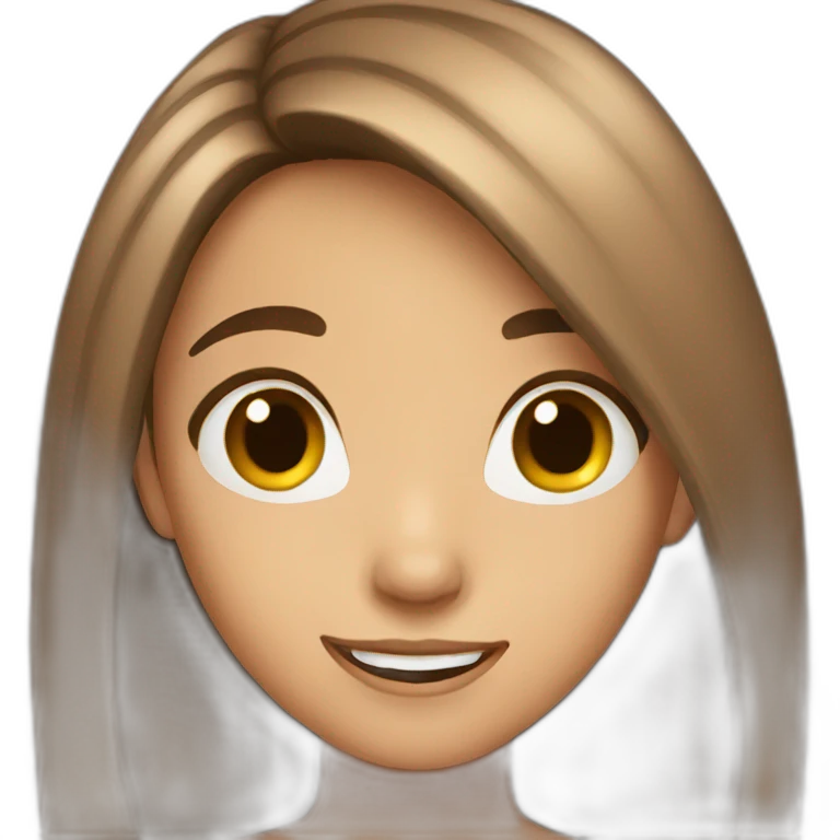 long brown hair girl happy emoji