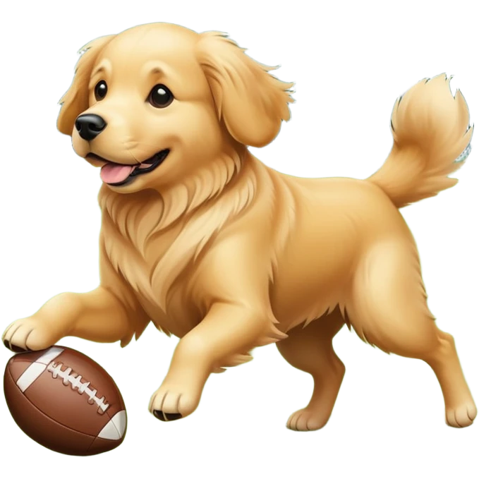 Dog playing football emoji