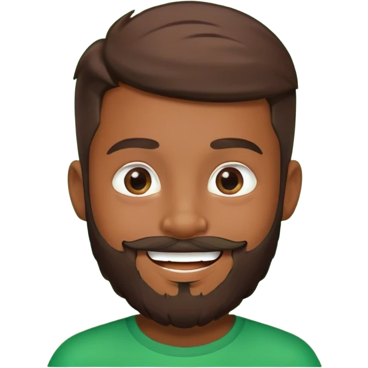 smiling boy with beard green background emoji