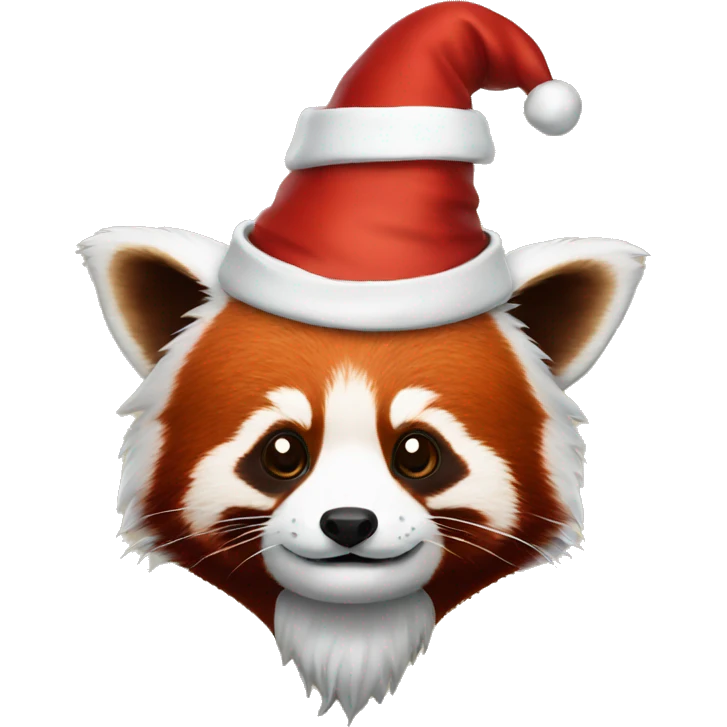Red panda wearing Santa hat  emoji