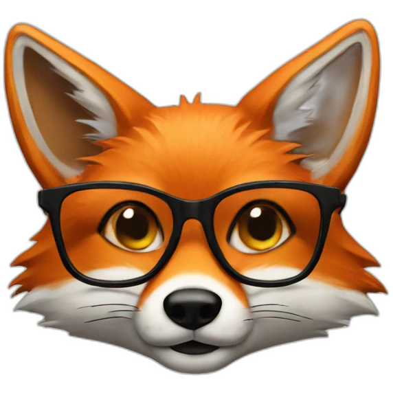 Fox with glasses emoji