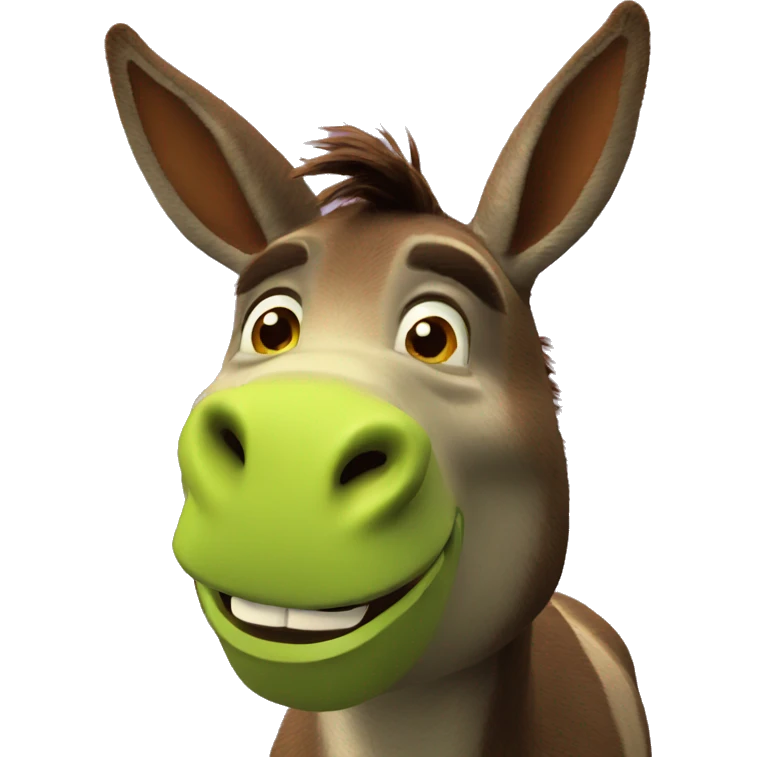 shrek brown donkey face and green background 3d emoji