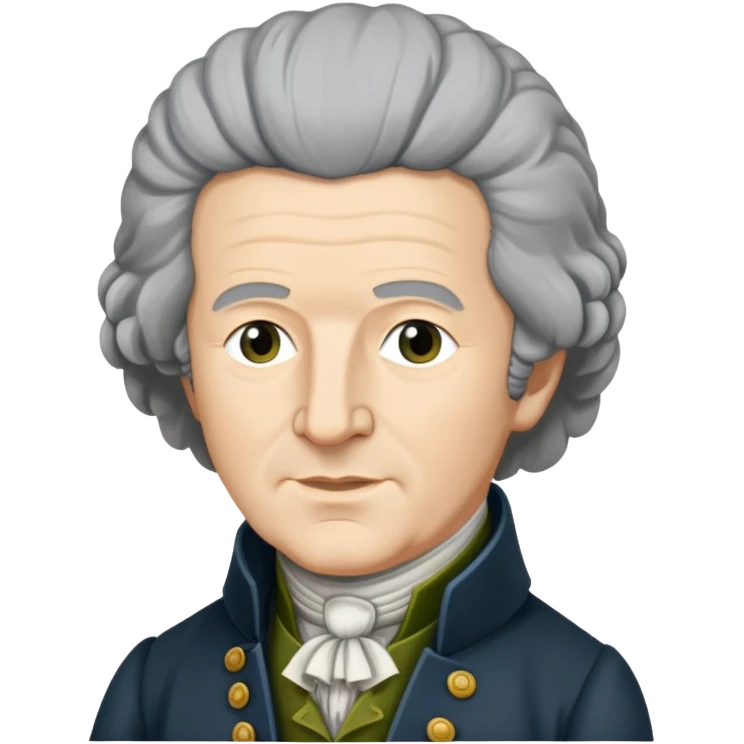 Edmund Burke 18th century Irish statesman philosopher with grey wig and historical clothing emoji