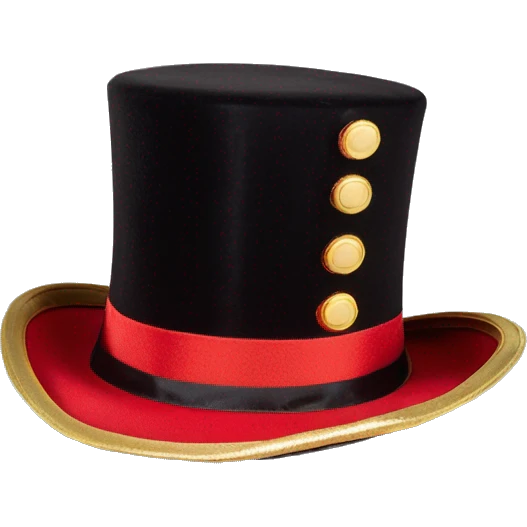 Disney The Greatest Showman Circus Ringmaster Top Hat, Black/Red/Gold, One Size emoji