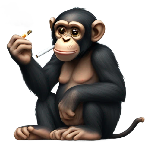 Chimp smoking emoji