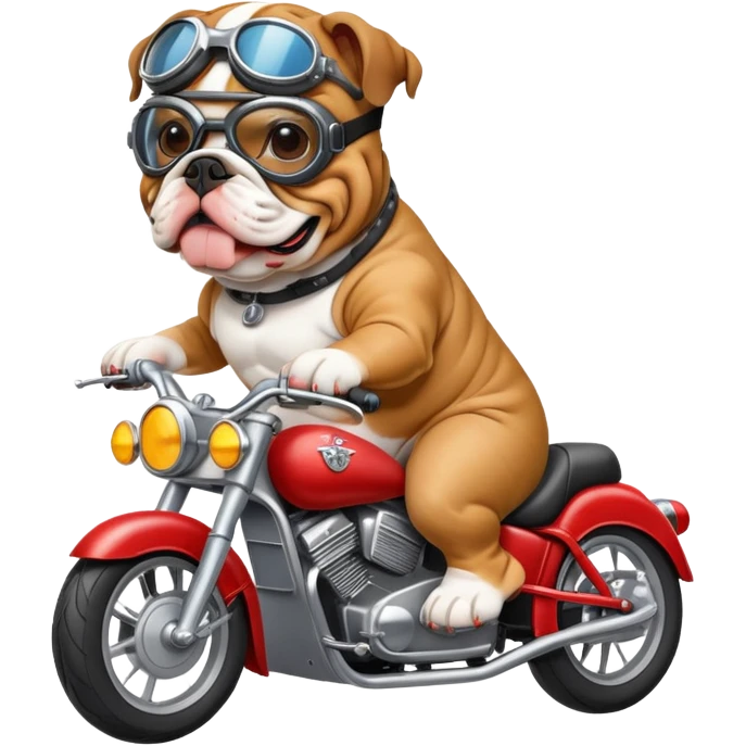 English bulldog on a motorcycle  emoji