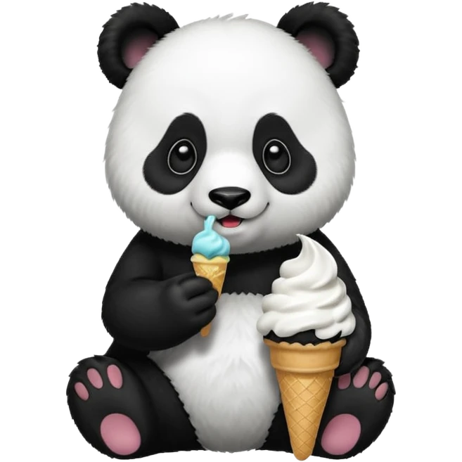 Panda eating ice cream emoji