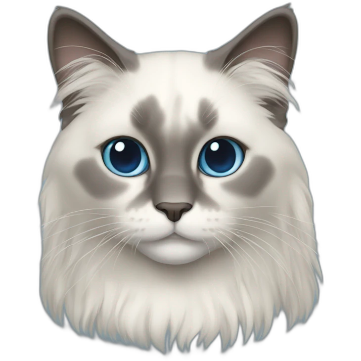 ragdoll blue cat with long hair emoji