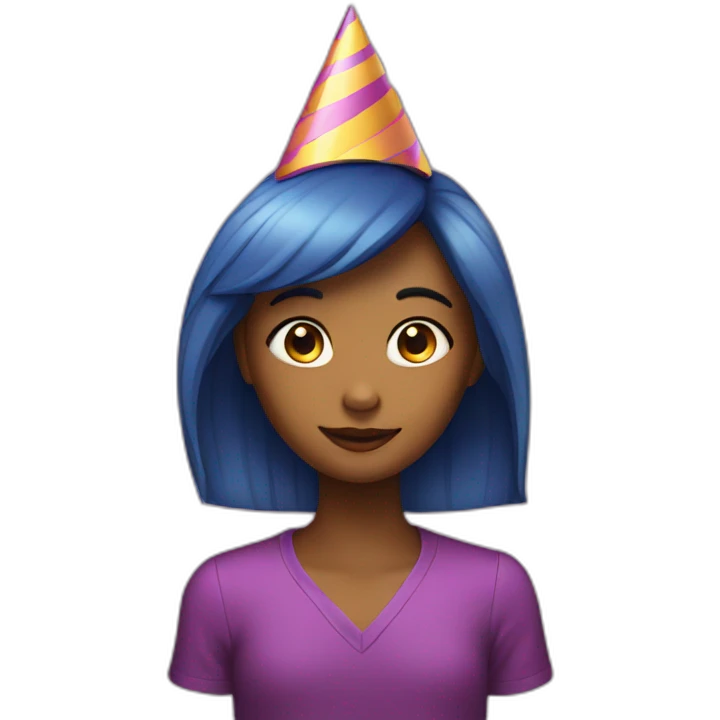 girl wearing party hat emoji