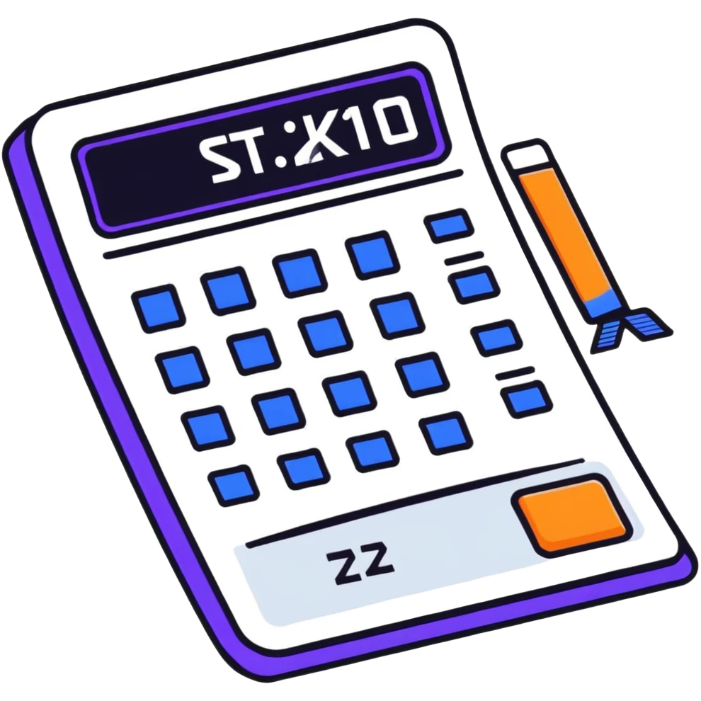 calculator with price tags and trending charts emoji