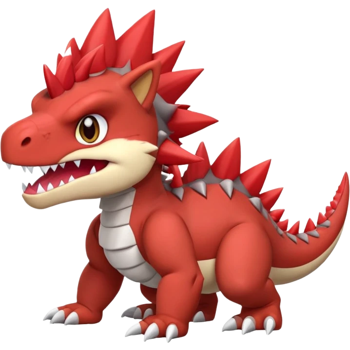 Cute Baby Chibi Tyrantrum-Tyrunt-hybrid (full body) emoji